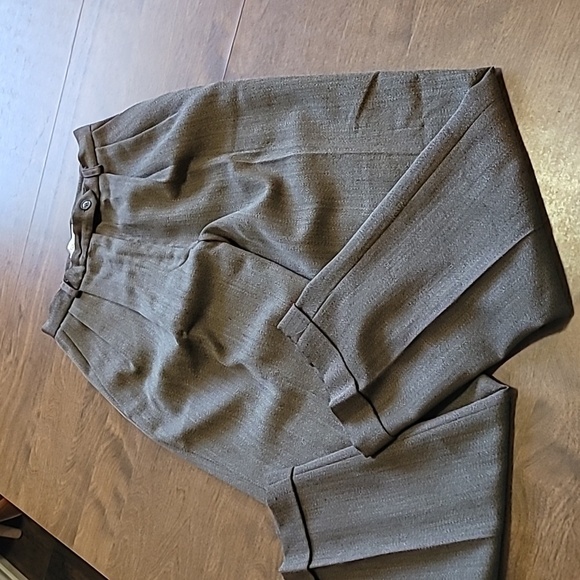 Vintage 90s Talbots petites Brown wool tweed High waisted pants Made in … - Picture 3 of 17